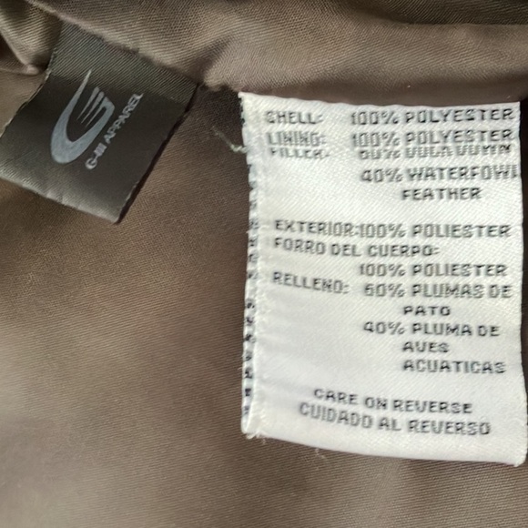 NINE WEST Separates Brown Full Zip Feather Quilted Down Puffer Jacket Size Small - Picture 5 of 5